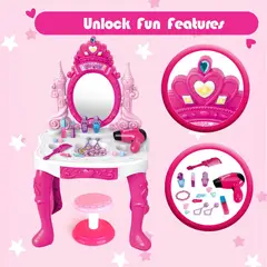 GENERICO - Tocador Princesa Maquillaje Para Niñas De Juguetes