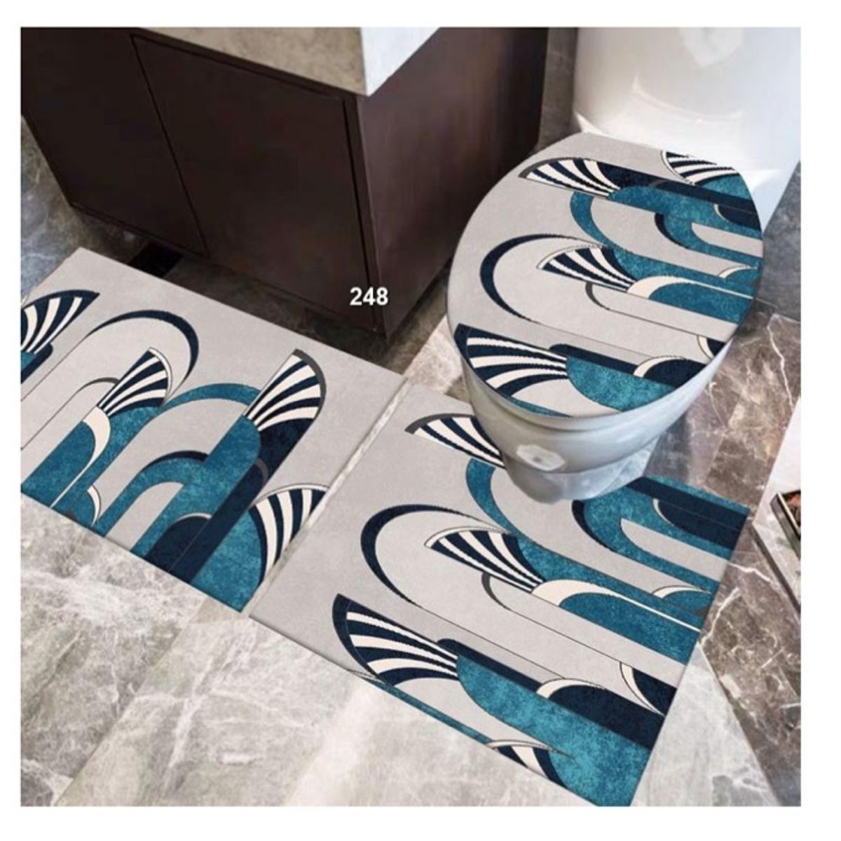 GENERICO - juego De Alfombras De Baño Set De 3 Pcs Antideslizante