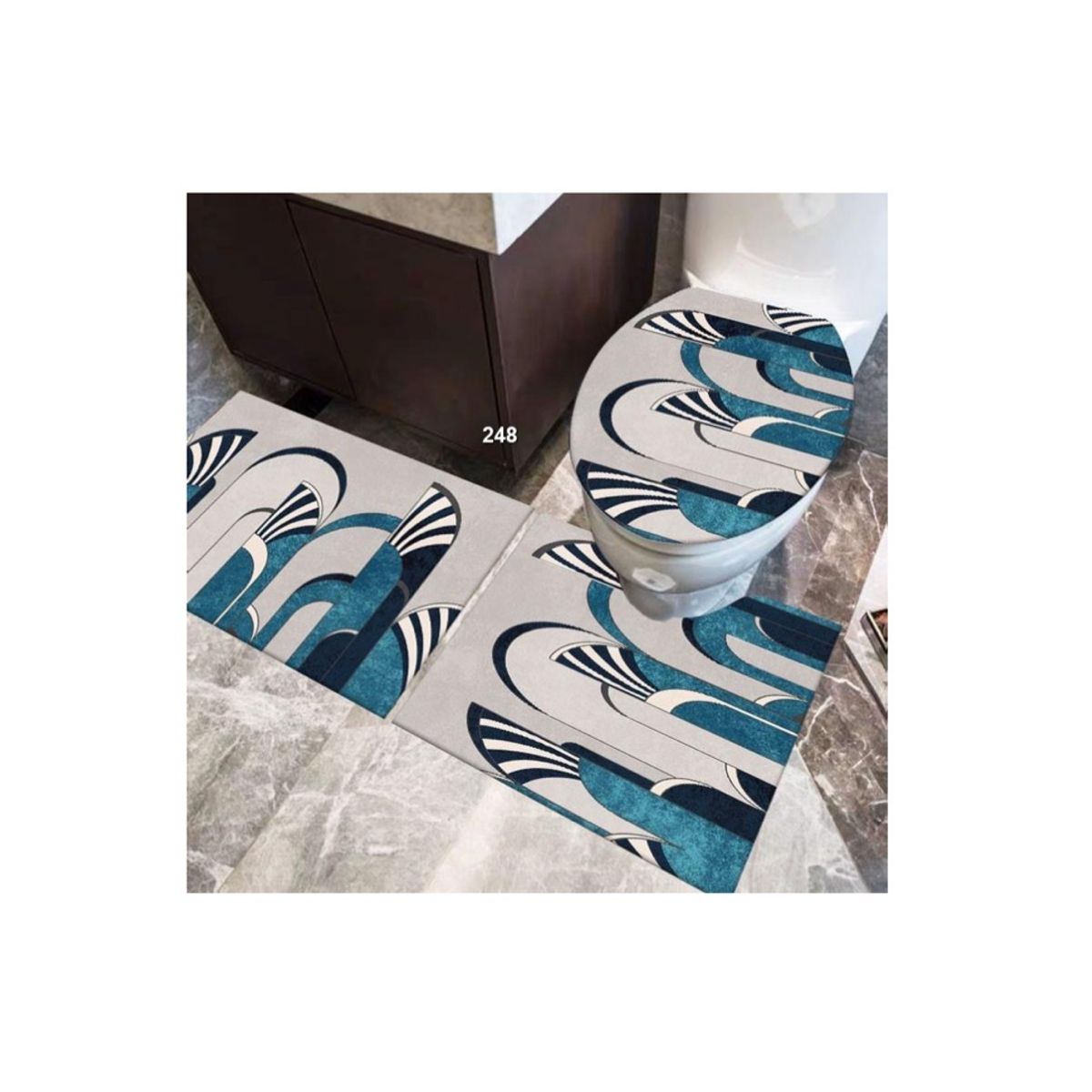 GENERICO - juego De Alfombras De Baño Set De 3 Pcs Antideslizante