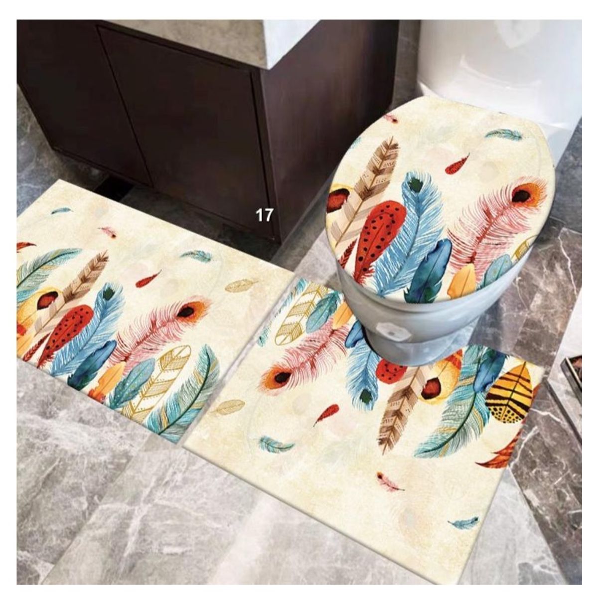 GENERICO - juego De Alfombras De Baño Set De 3 Pcs Antideslizante