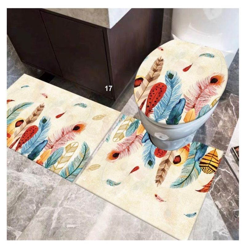 GENERICO - juego De Alfombras De Baño Set De 3 Pcs Antideslizante