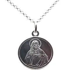 LK LUKSO - Collar Colgante Sagrado Corazón de Jesús en Plata 925