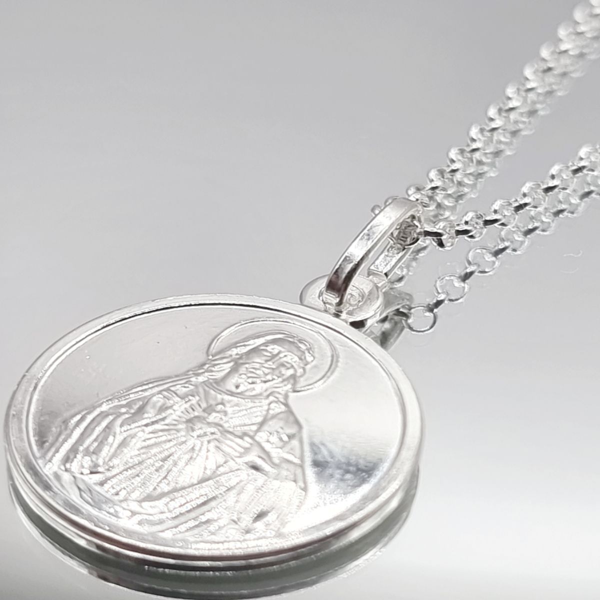 LK LUKSO - Collar Colgante Sagrado Corazón de Jesús en Plata 925