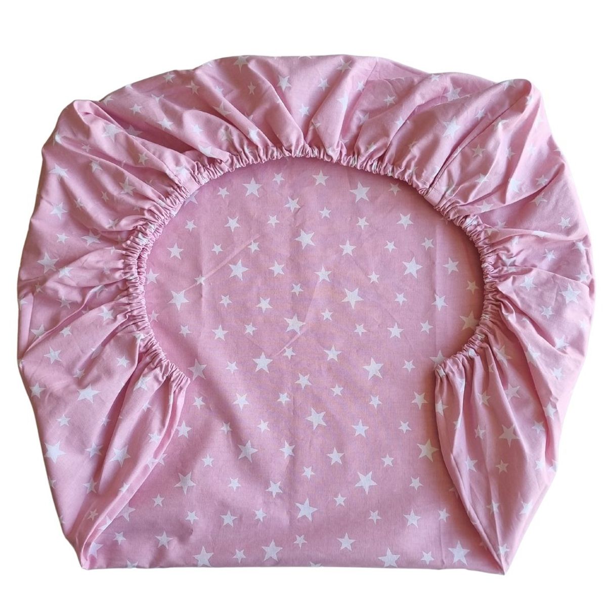 GENERICO - Set de 2 Sábanas Bajeras para colecho Mini Estrellas Blancas Fondo ROSA