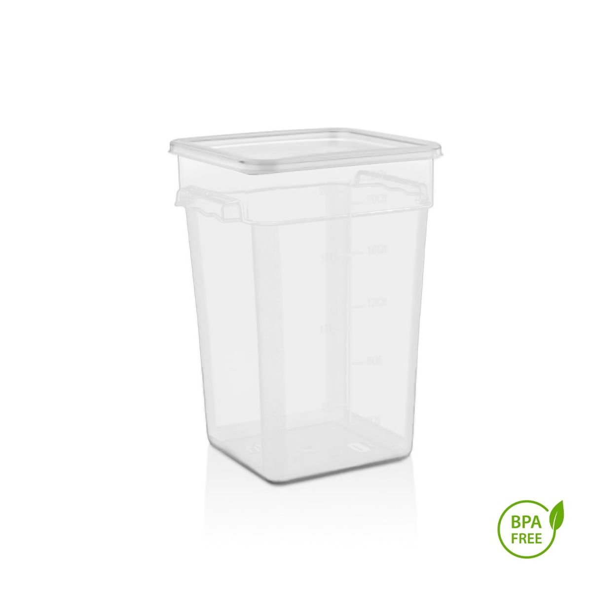 GASTROPLAST - Pack Recipiente Cuadrado Polipropileno 208 Lt Con Tapa Transparente