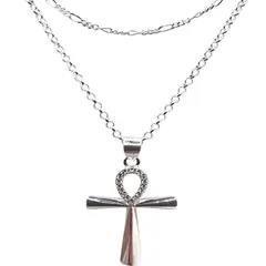 LK LUKSO - Collar con Cruz Egipcia Circones en Plata 925