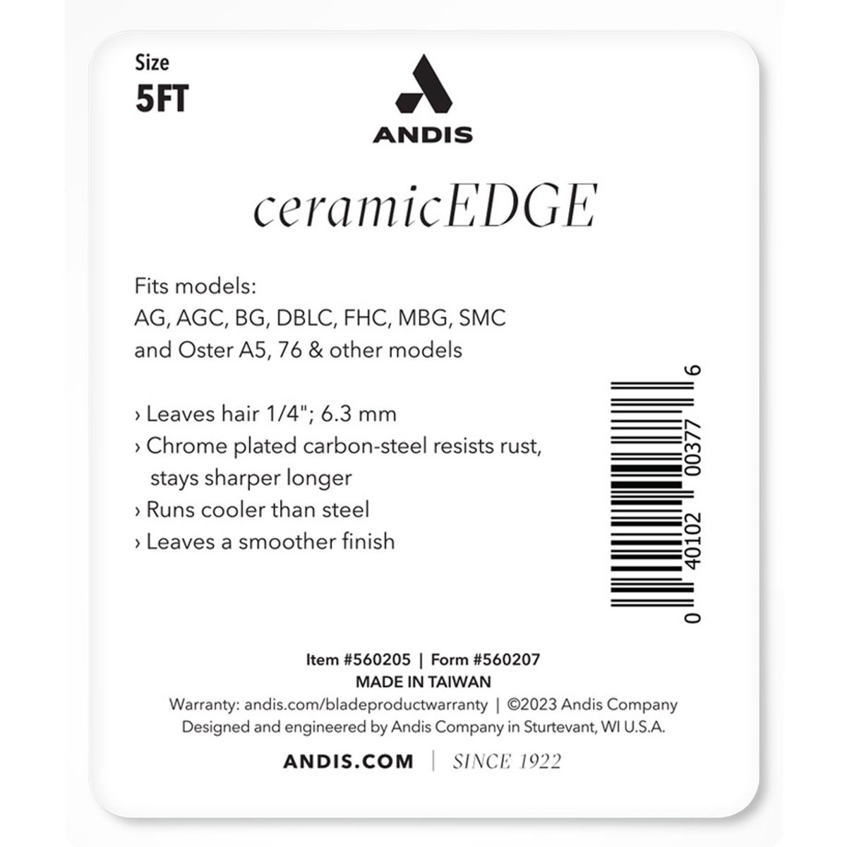 ANDIS - Cuchilla Desmontable Andis CeramicEdge® 5FT