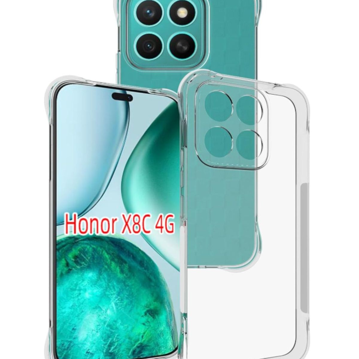 GENERICO - Carcasa Para Honor X8c 4g Transparente Reforzada