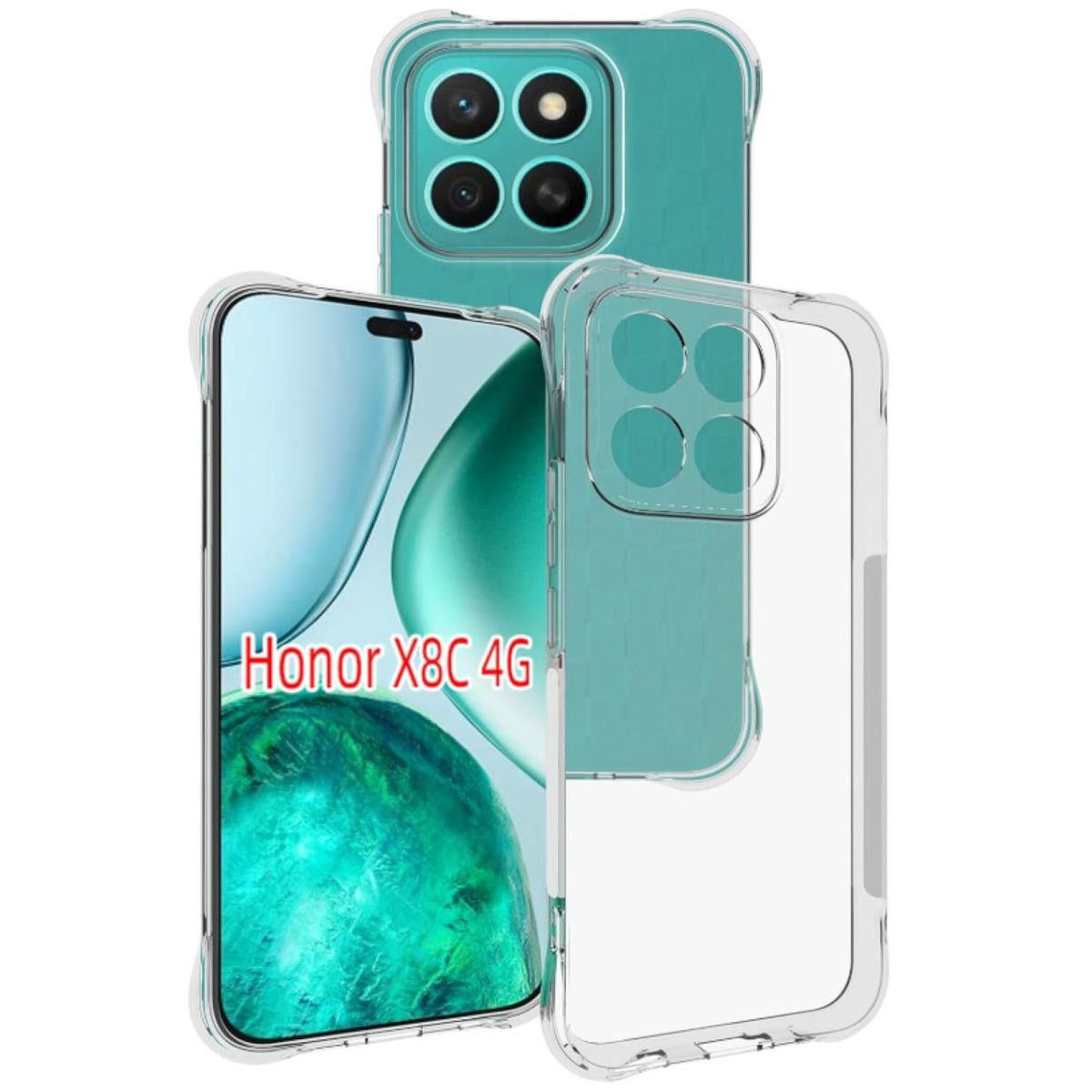GENERICO - Carcasa Para Honor X8c 4g Transparente Reforzada