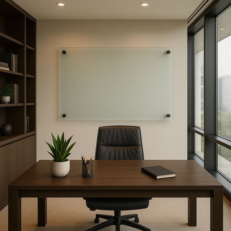 WINKO - Pizarra Empavonado 6mm 120cm x 90cm Vidrio Templado Herraje Negro
