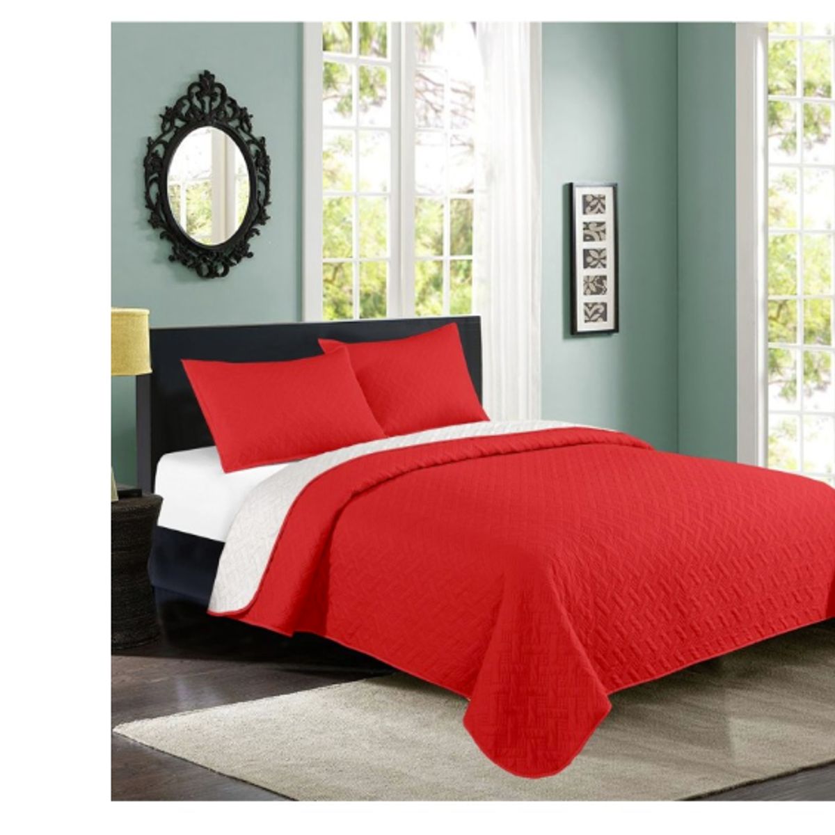 IDETEX - Quilt Cubrecama King Idetex Temporada Primavera Verano RED