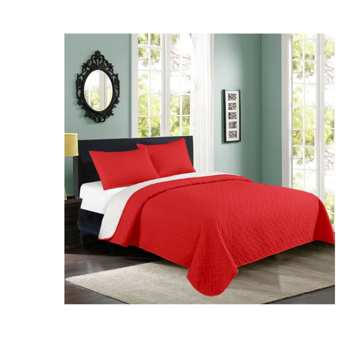 IDETEX - Quilt Cubrecama King Idetex Temporada Primavera Verano RED