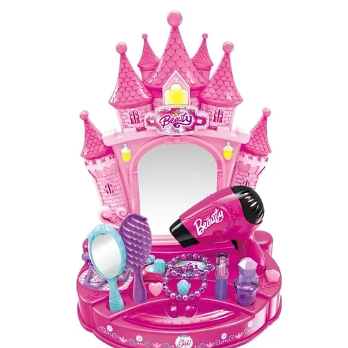 GENERICO - Set De Peluquería Juguetes Para Niñas con Luces y Sonidos Rosado