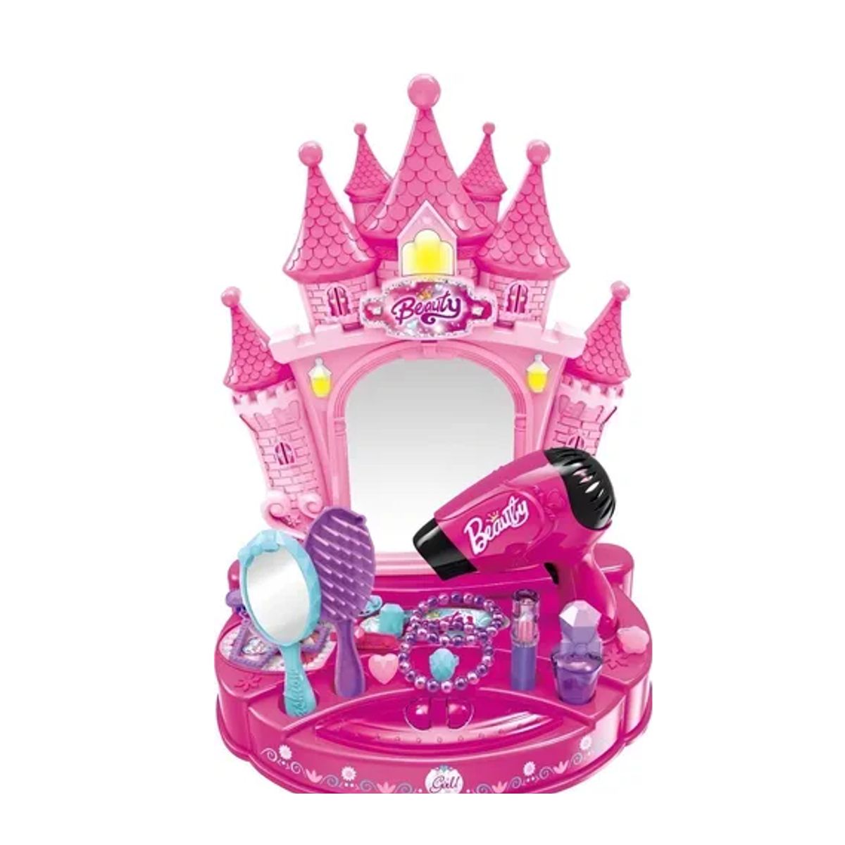 GENERICO - Set De Peluquería Juguetes Para Niñas con Luces y Sonidos Rosado