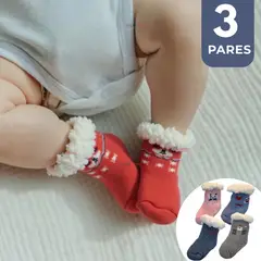 UTILISIMO - Pack 3 Calcetines de Chiporro Bebé Niña Antideslizante Surtidos