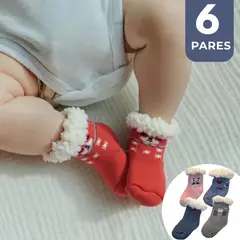 UTILISIMO - Pack 6 Calcetines de Chiporro Bebé Niña Antideslizante Colores
