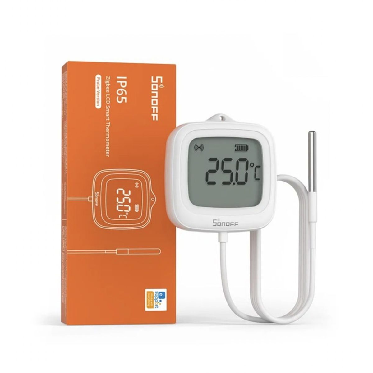 SONOFF - Termómetro Zigbee con Sonda y LCD - Sonoff SNZB-02LD IP65 