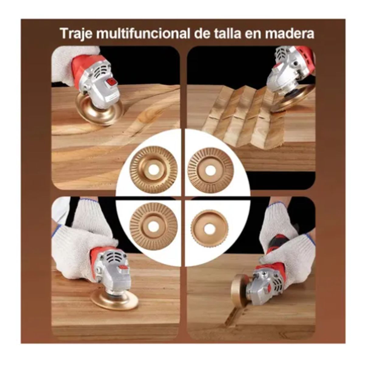 GENERICO - Juego De 4 Discos + Juego De 5 Escofinas Para Tallar Madera