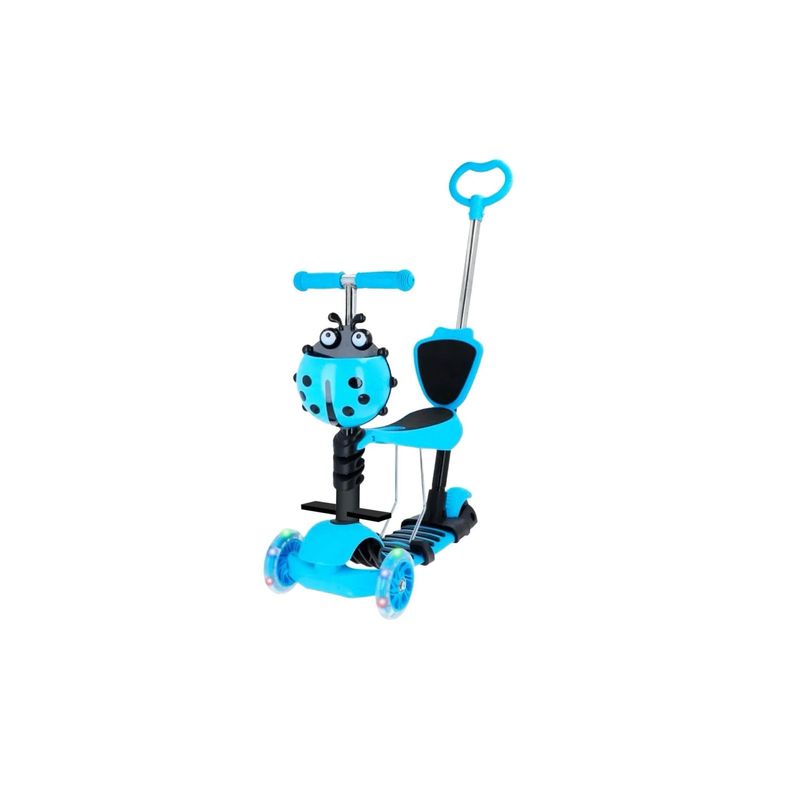 GENERICO - Scooter Monopatín 5 en 1 y ruedas con luces - Azul