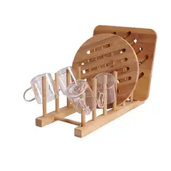 GENERICO - Secador escurridor platos bambu secador de platos madera