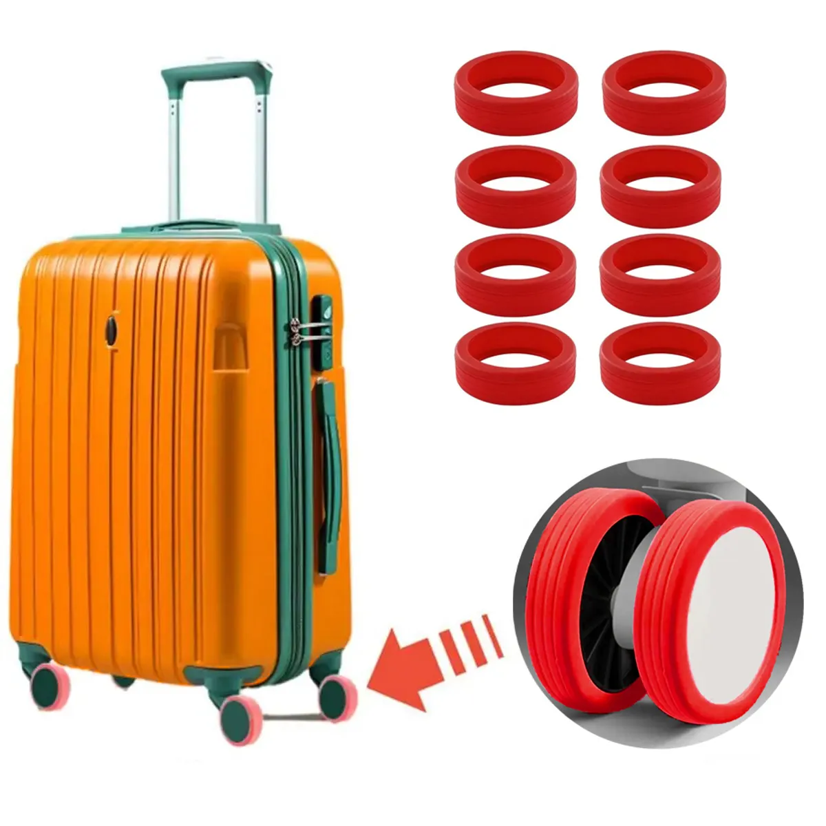 ESPACIO SEOUL - Protector Ruedas Maletas 4 unidades Funda Silicona Ajustable Rueditas