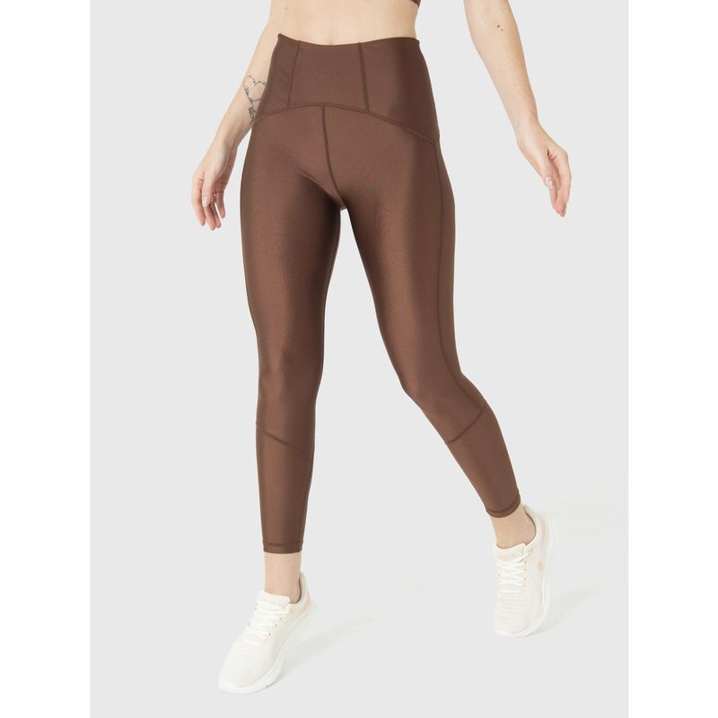 BSOUL - Calza Deportiva Mujer Shimmer Ankle Legg Café Oscuro BSOUL