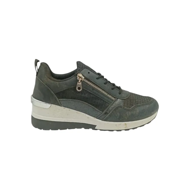 HERIEL - Zapatilla Negra Plataforma Mujer