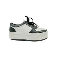 HERIEL - Zapatilla Blanca Y Negra Plataforma