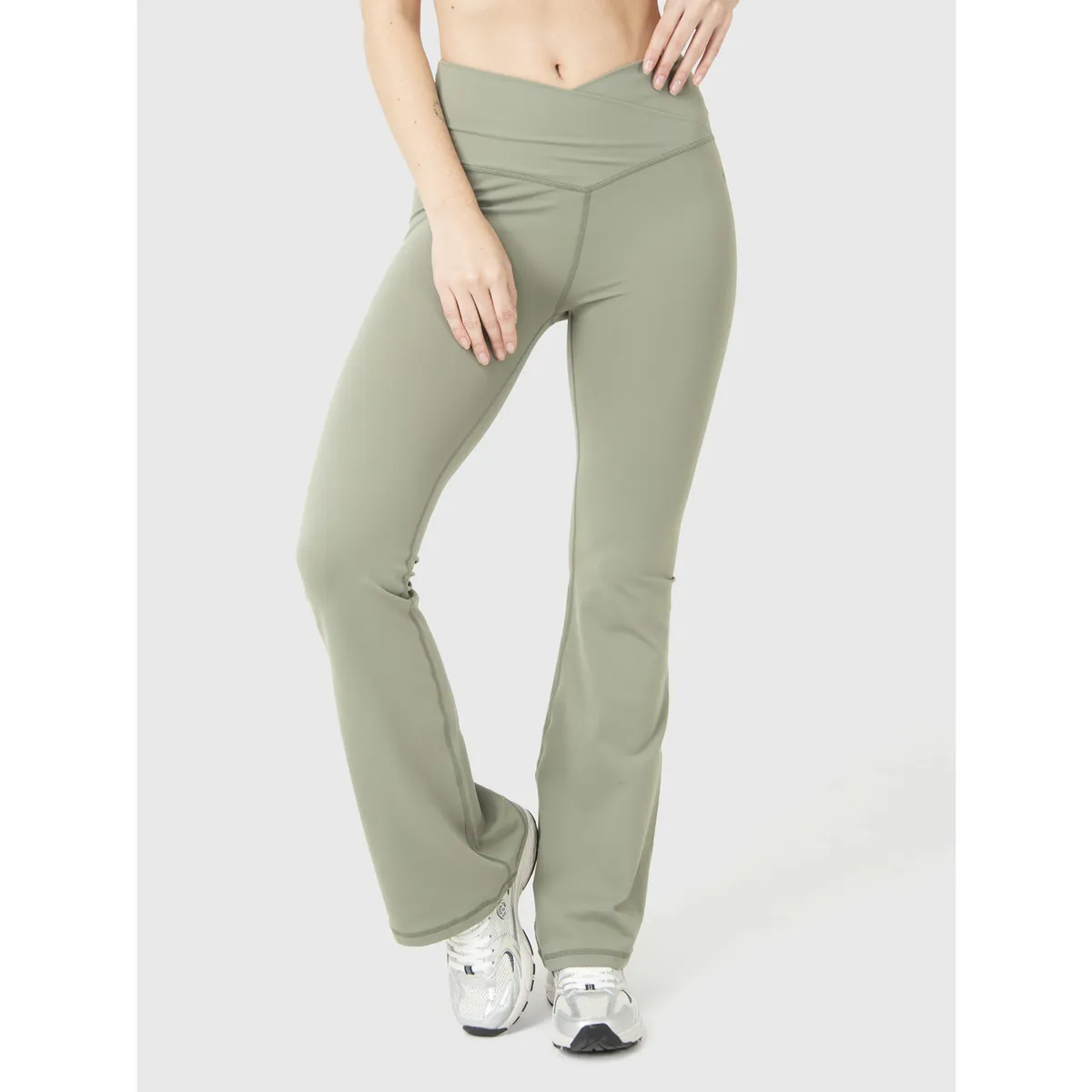 BSOUL - Calza Deportiva Mujer Hr Flared Legging Verde BSOUL
