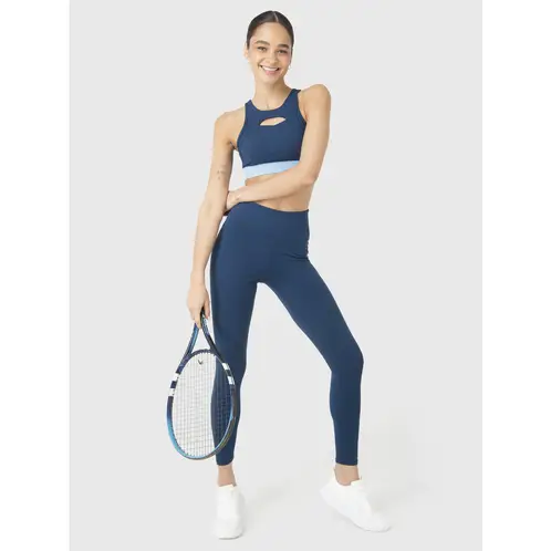 BSOUL - Calza Deportiva Mujer Long Legg Luna Azul Oscuro