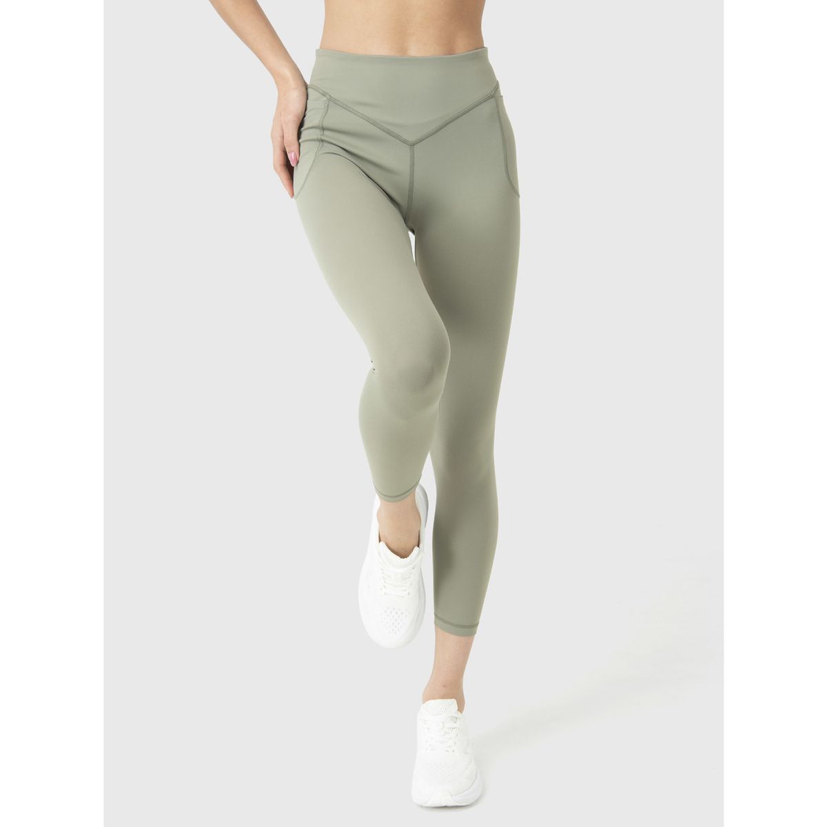 BSOUL - Calza Deportiva Mujer Mid-Rise Ankle Verde BSOUL