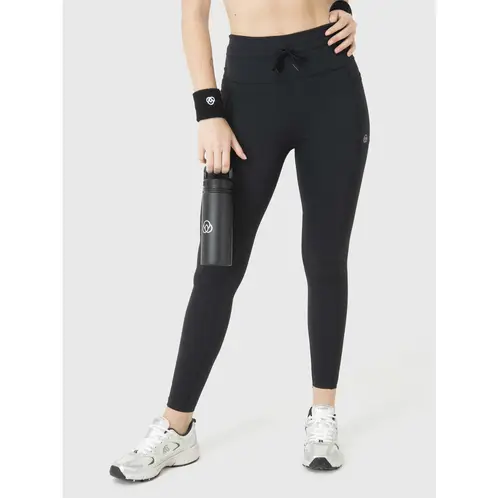 BSOUL - Calza Deportiva Mujer Drawcord Long Legg Negro