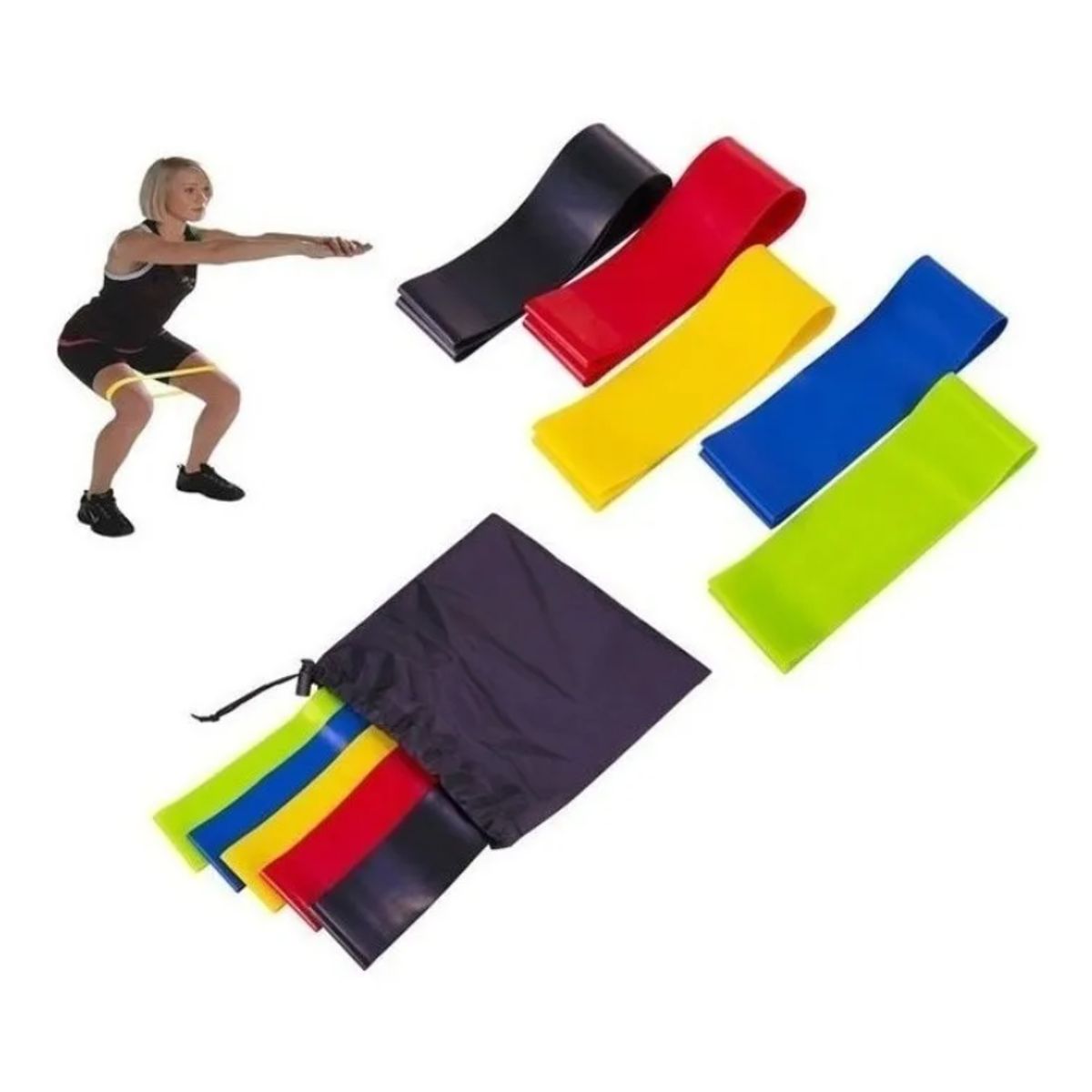 GENERICO - Set 5 Bandas Elásticas de Resistencia para Entrenamiento