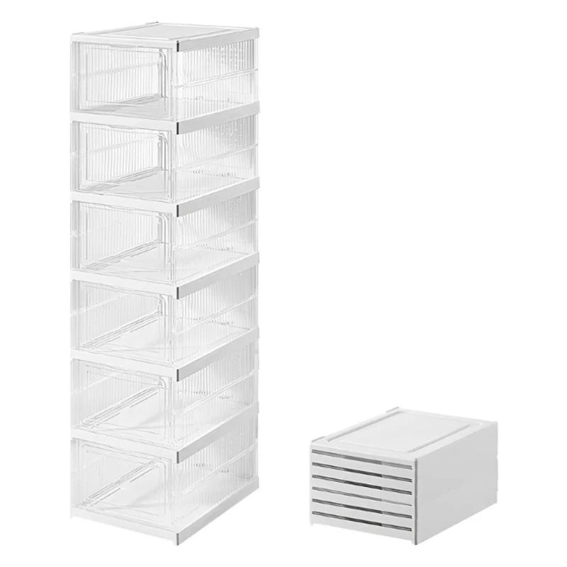 GENERICO - Zapatero Plegable Organizador Vertical 6 En 1 Transparente