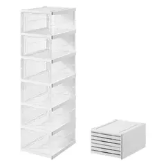 GENERICO - Zapatero Plegable Organizador Vertical 6 En 1 Transparente