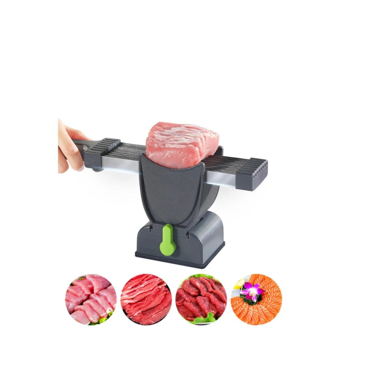 GENERICO - Cortadora Manual De Carne Fresca Rebanar Acero Inoxidable SKU CH