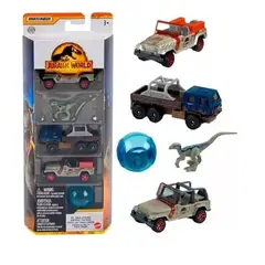 JURASSIC WORLD - Matchbox Pack 5 auto coleccion