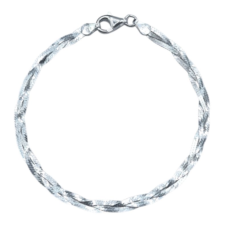 GENERICO - Pulsera en Plata 925 Cinta Trenzada Italiana