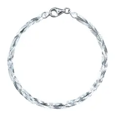 GENERICO - Pulsera en Plata 925 Cinta Trenzada Italiana