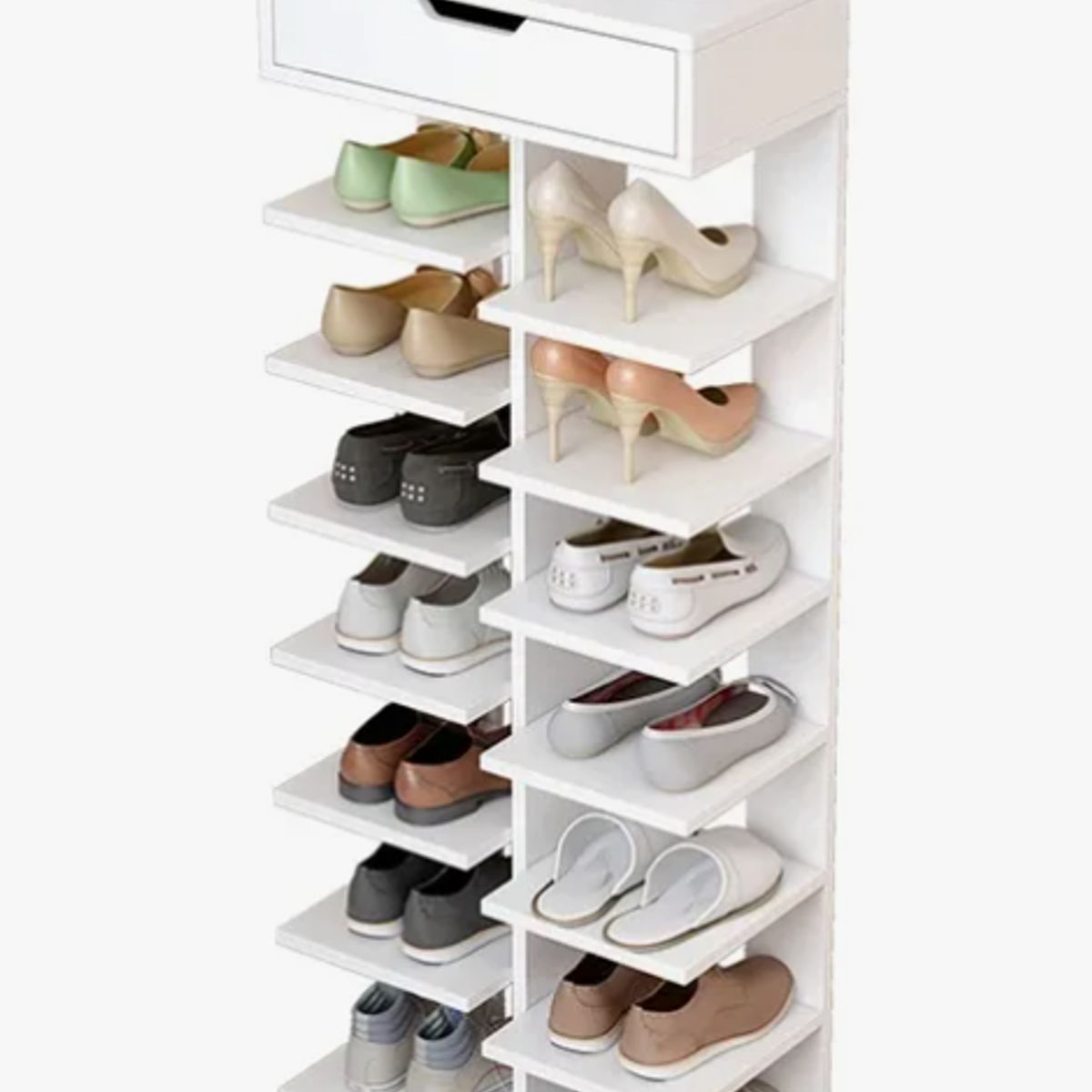 GENERICO - Zapatero Organizador Estante De Zapatos En Madera 14 Piezas Blanco.