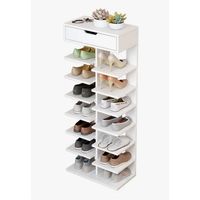 Zapatero Organizador Estante De Zapatos En Madera 14 Piezas Blanco