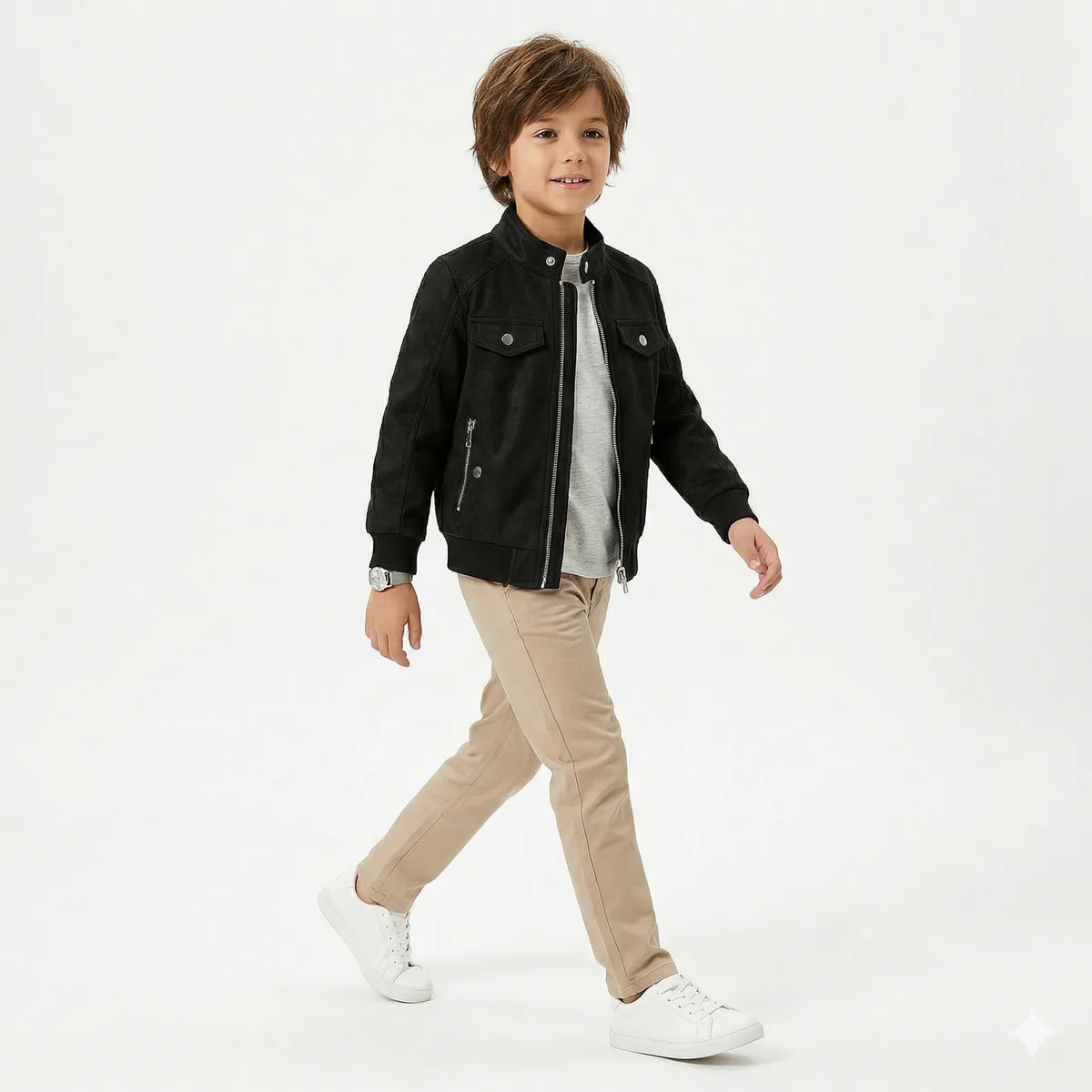 KIBOU - Chaquetas Lisboa Niño Ecocuero Con Cierres Metálicos