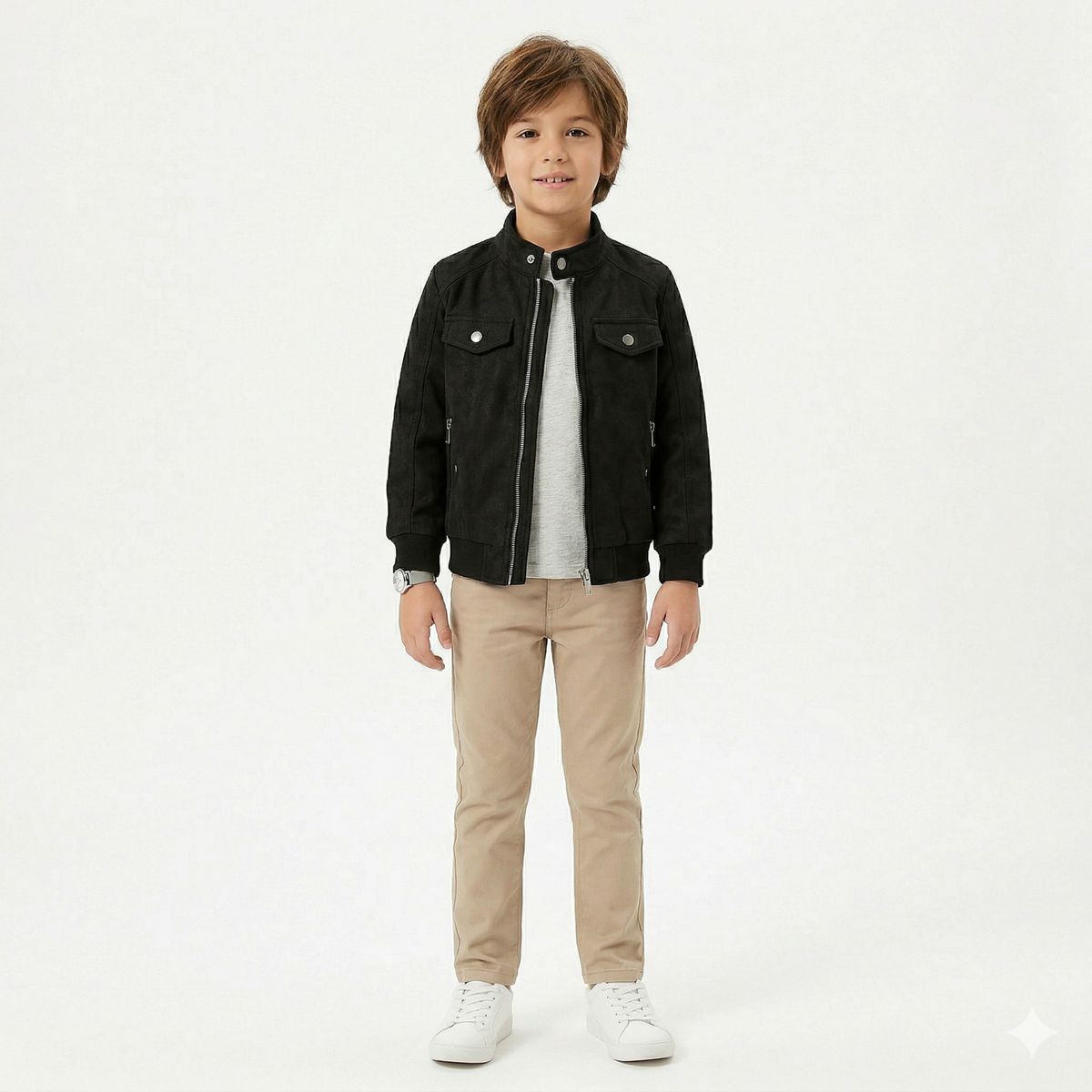 KIBOU - Chaquetas Lisboa Niño Ecocuero Con Cierres Metálicos