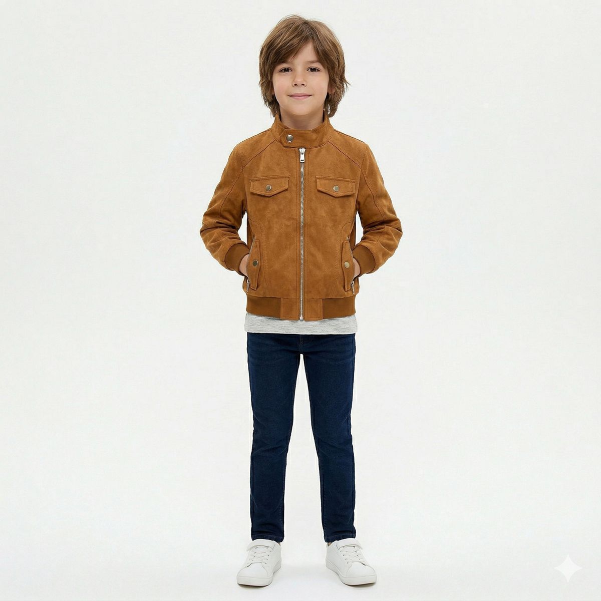 KIBOU - Chaquetas Lisboa Niño Ecocuero Con Cierres Metálicos