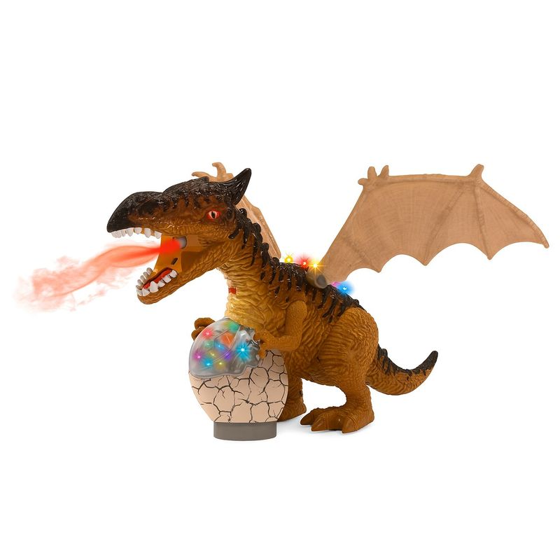 GENERICO - Dinosaurio Con Huevo Camina Sonido Luz y Humo