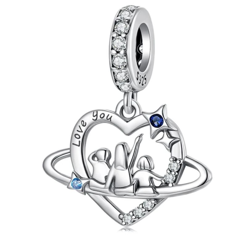 GENERICO - Charm Dije Diseño de Familia en Plata 925