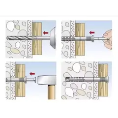 GENERICO - Tarugo Clavo Tornillo Punta Cruz 8x80 mm 100 unds