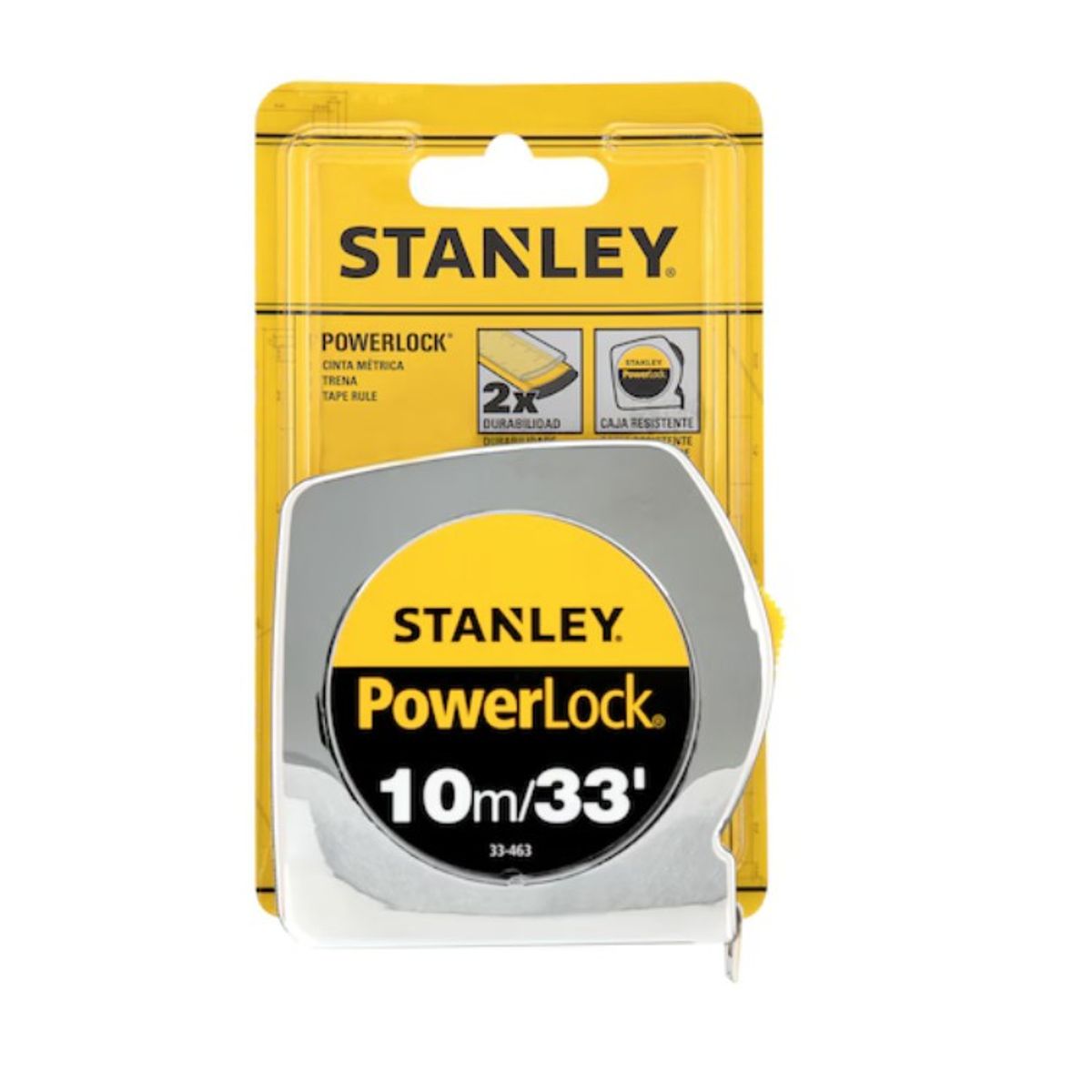STANLEY - Huincha de Medir Stanley PowerLock 10 m Hoja 25mm - Cinta Métrica Profesional Alta Precisión