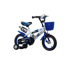 GENERICO - Bicicleta Infantil Aro 12 azul con Rueda de Aprendizaje Infantil