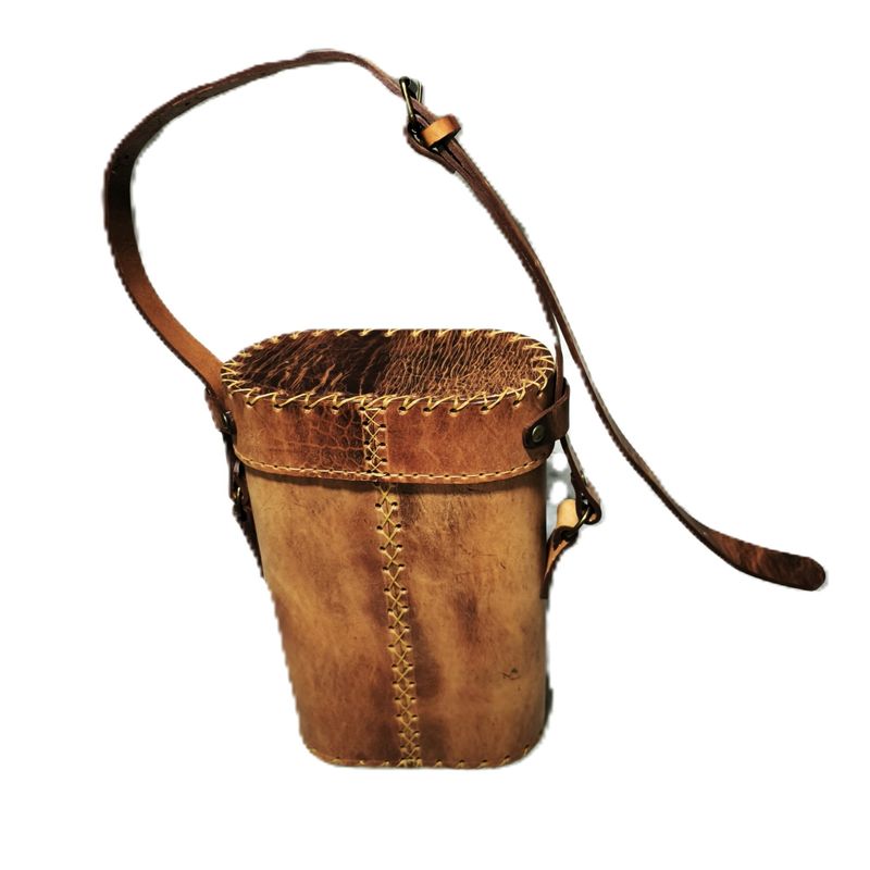 GENERICO - BOLSO MATERO CAFE 100% CUERO